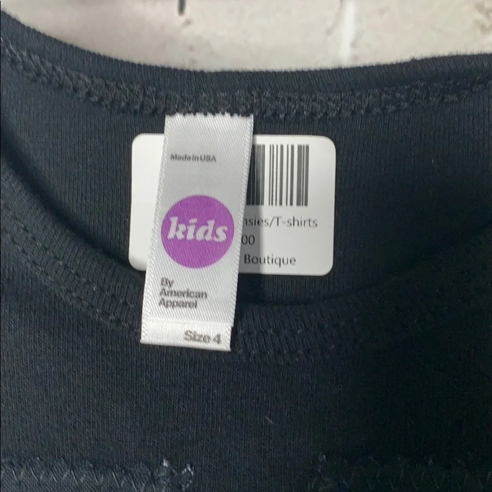 Black American apparel kids T-shirt with Skeletons NWT